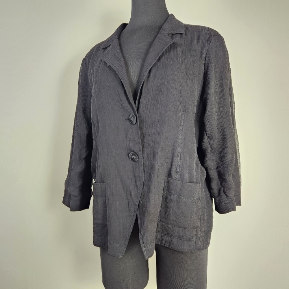Eileen Fisher Textured Black Blazer Jacket